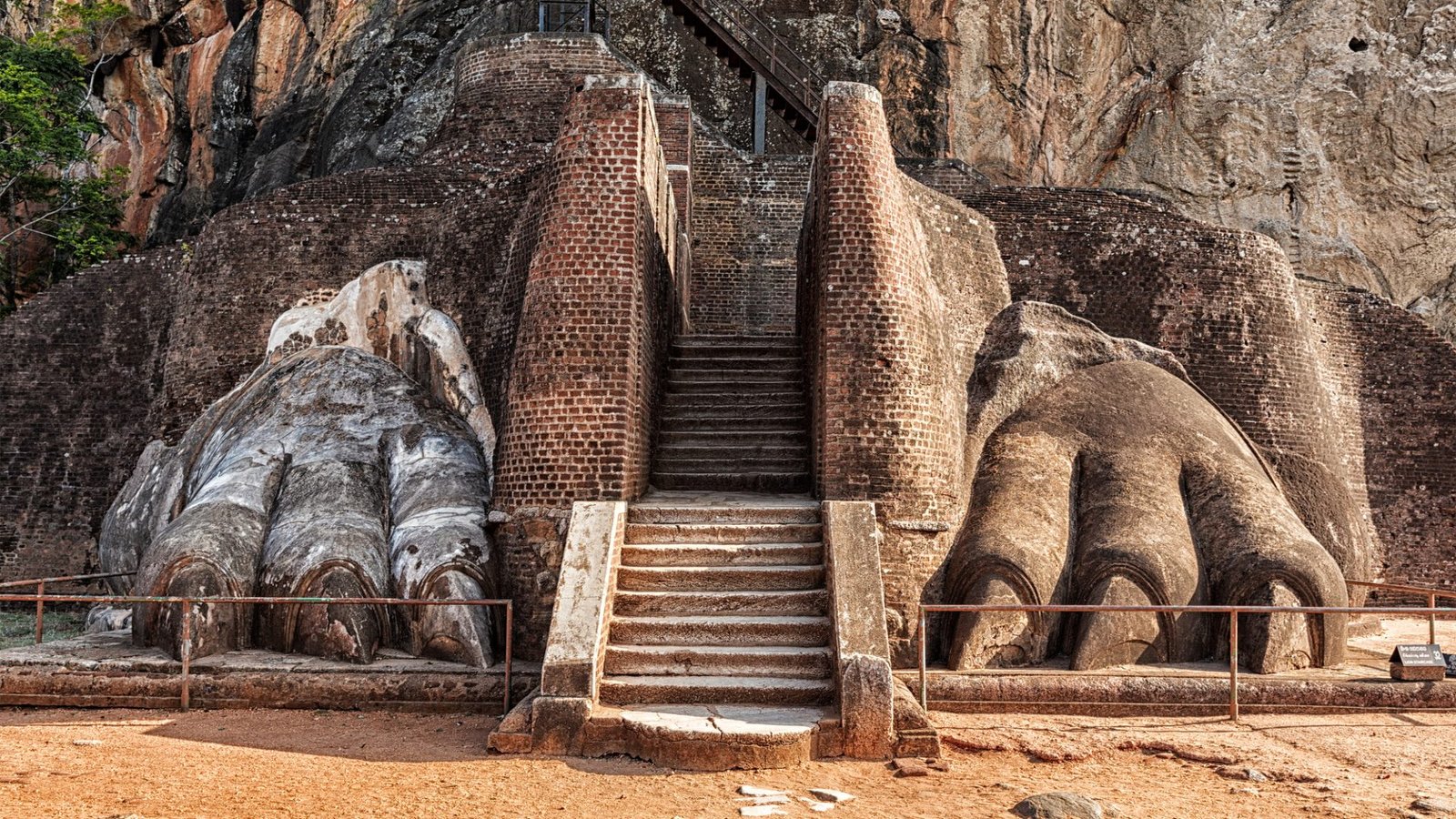 Lion paws pathway on Sigiriya rock, Sri Lanka